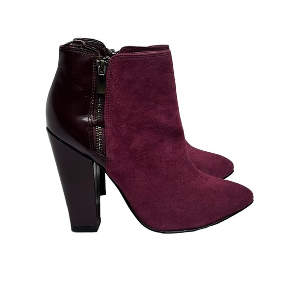 Halogen Shoes - 💥FINAL SALE 💥 NWT Halogen Cranberry Suede/Leather Heeled Ankle Boots Sz 7.5M